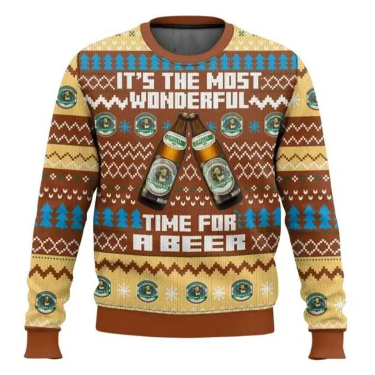 Discover It’s The Most Wonderful Time For A Augustiner Brau Ugly Christmas Sweater