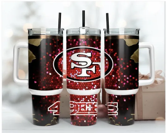 Discover San Francisco 49ers Football 40oz Tumbler with Handle