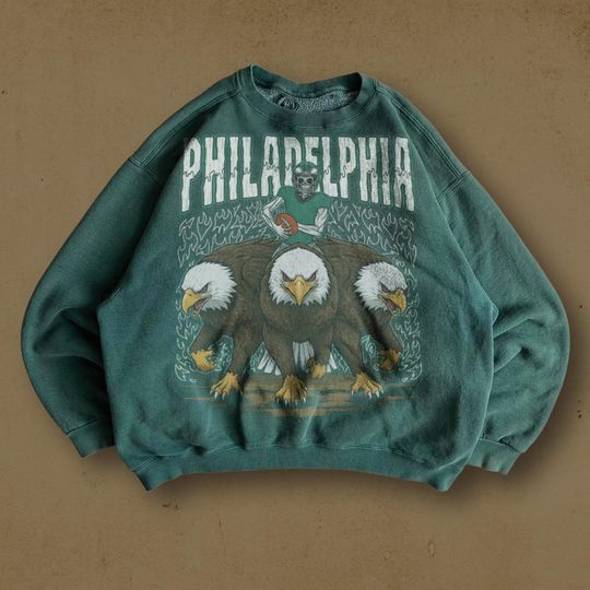 Discover Retro Philadelphia Football Sweatshirt, Vintage Eagles 90s Crewneck, Old School Game Day Football Sweater