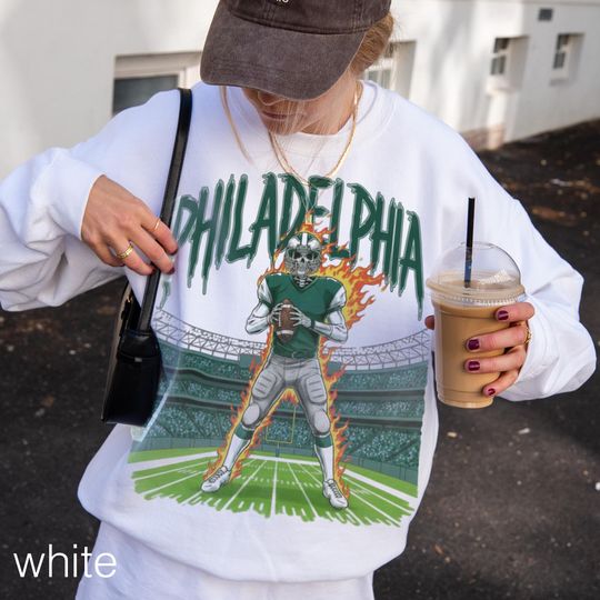 Discover Retro Philadelphia Football Sweatshirt, Vintage Eagles Crewneck, 90s Style Game Day Pullover