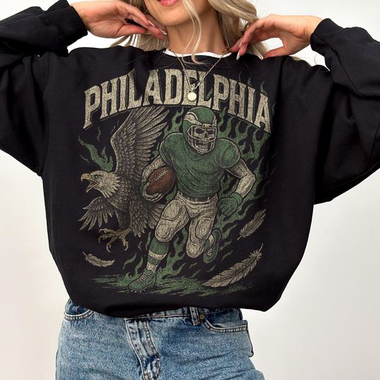 Discover Retro Philadelphia Football Sweatshirt, Vintage football Crewneck, Old School Sunday Football Shirt, Philly Fan Gift Apparel