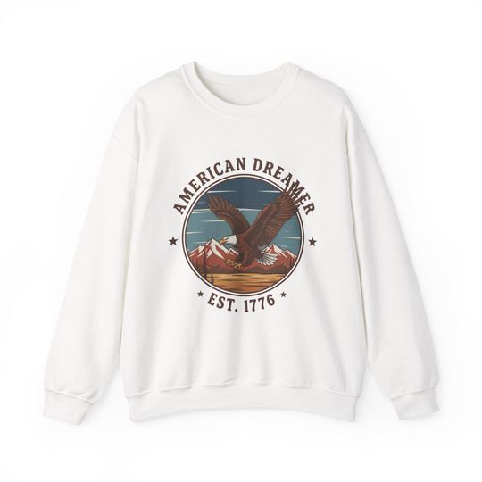 Discover American Dreamer Eagle sweatshirt | EST. 1776, vintage patriotic design