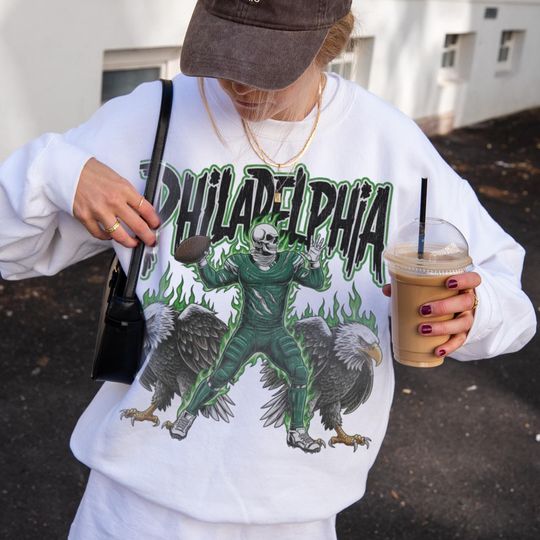 Discover Philadelphia Football Retro Sweatshirt, Vintage Eagles Football Sweater, Old School Philly Fan Apparel Gift