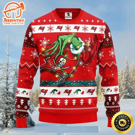 Discover TampaBay Buccaneer funny character Holding Logo Ornament Sweater Gift for Christmas