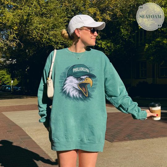 Discover Philadelphia Football Sweatshirt | Vintage Eagle Mascot Crewneck | Philly Retro Unisex Hoodie | Eagle Shirt | Comfort Colors Sweatshirt