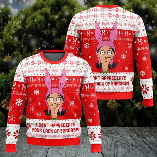 Christmas Movie Ugly Sweater, Funny Story Crewneck, Cute Bunny Holiday Pullover