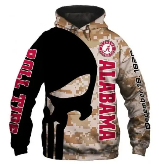 Discover Ala!bama Crim.son Ti@de 7 football Gift For Fan 3D Zip Hoodie Bomber Jacket