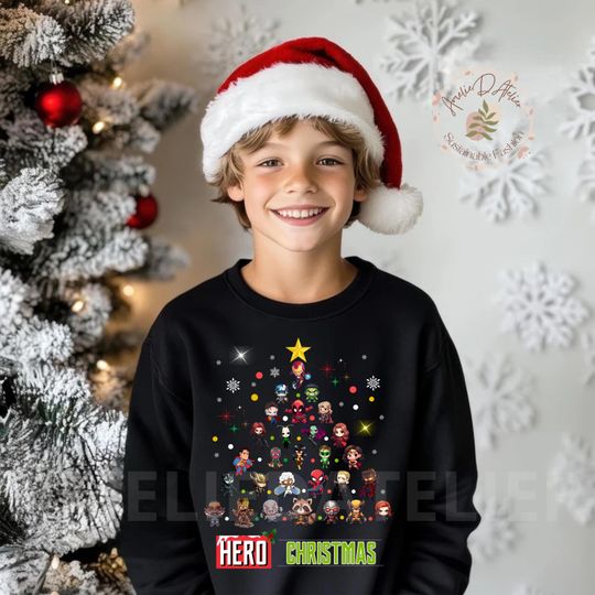 Discover Personalized Super Hero Christmas SweatShirt , Super Theme Party , Christmas Family Shirts, SweatShirt Toddler T-Shirt, All sizes KC01
