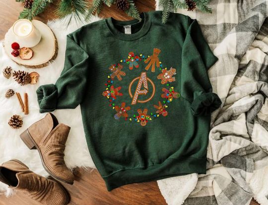 Discover Avengers Gingerbread Sweatshirt, Superhero Christmas Shirt, Avengers Christmas Hoodie, Marvel Family Shirt, Disneyland Christmas