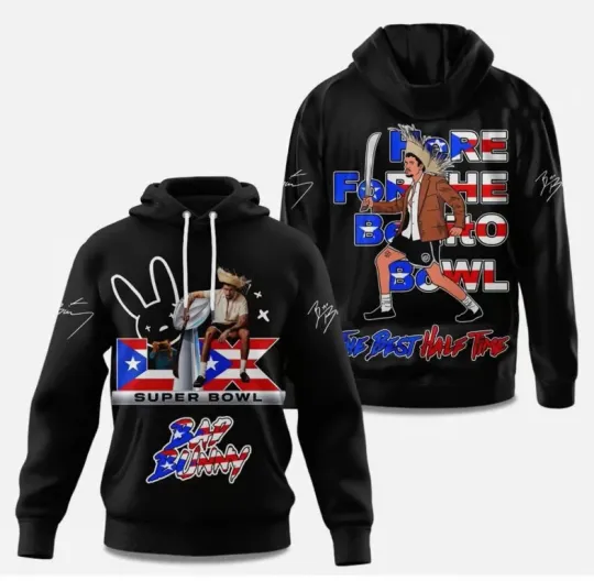 Discover B@d Bunny Benito Bowl Best Half Time 2025 Hoodie 3D, Gift For Fans, Christmas Gift