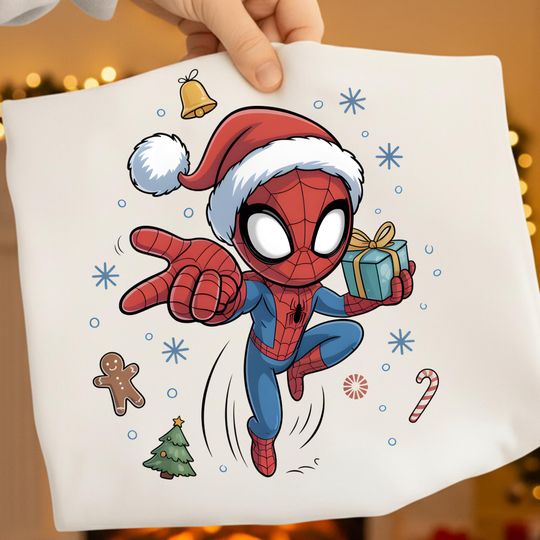 Discover Superhero Christmas Spider PNG: Funny Holiday Character (Digital Download)
