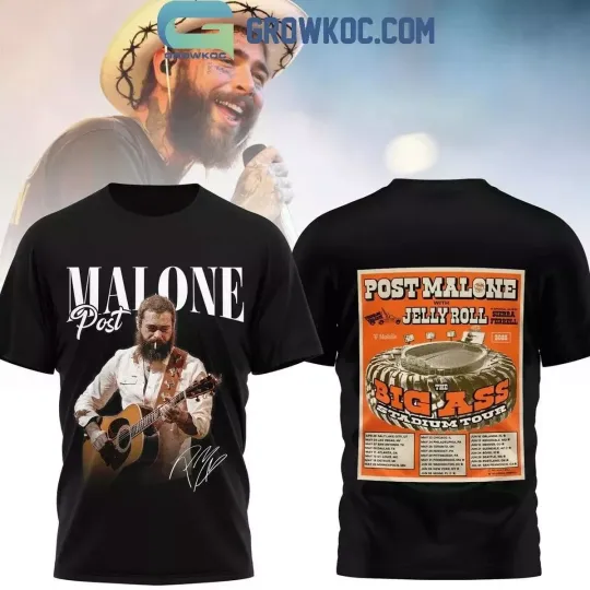 Discover Post Malone Jelly Roll Stadium Tour 2025 T-Shirt