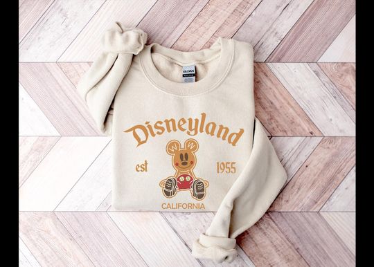 Discover Disneyland Christmas Sweatshirt: Mickey Gingerbread Cookie