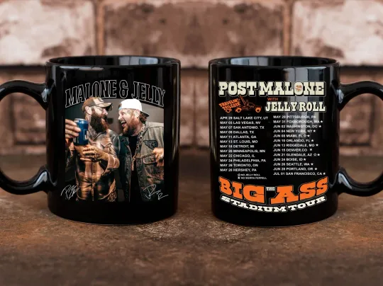 Post Malone Jelly Roll 2025 Tour Mug