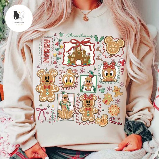 Discover Retro Coquette Bows Disney Gingerbread Christmas shirts, Mickey and Friends Christmas Sweatshirt, Mickey's Very Merry Christmas Party 2025