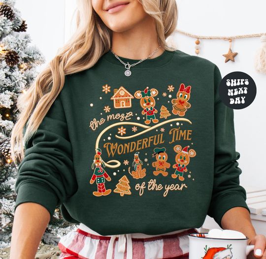 Discover Disney Gingerbread Castle Sweatshirt The Most Wonderful Time Of The Year Disney Christmas Mickey And Friends Retro Disney Family Sweatshirts