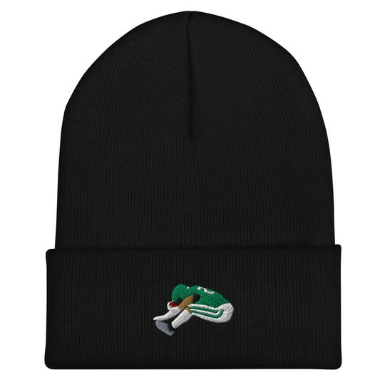 Discover Saquon Barkley Backwards Hurdle Philadelphia Eagles Embroidered Cuffed Beanie - Unisex
