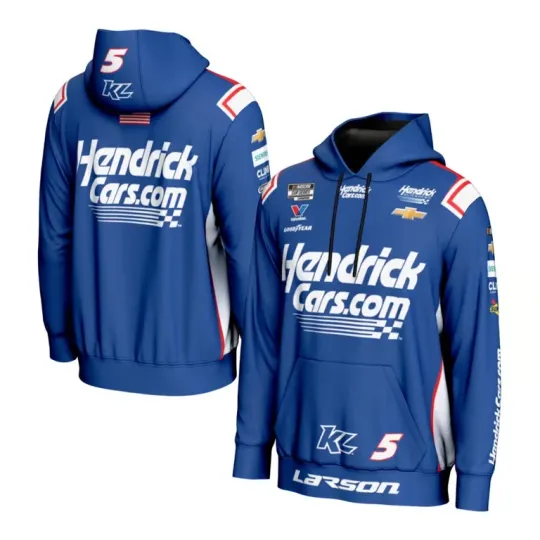 Discover Kyle Larson 5 Hendrickcars Sublimated Blue 3D Reprint Hoodie
