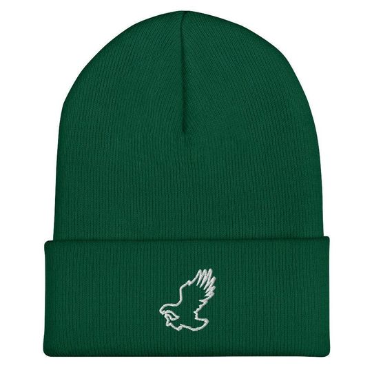 Discover Eagle Beanie: Embroidered Acrylic Knit Cap