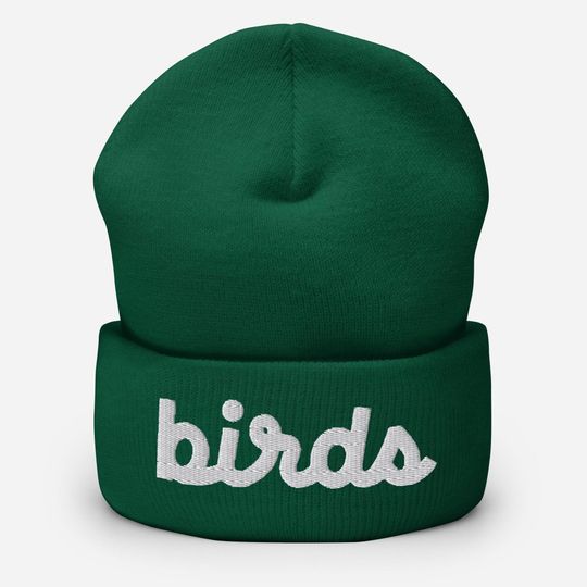 Philadelphia Football Birds Cursive 3D Puff Embroidered Cuffed Beanie Winter Hat Green and White