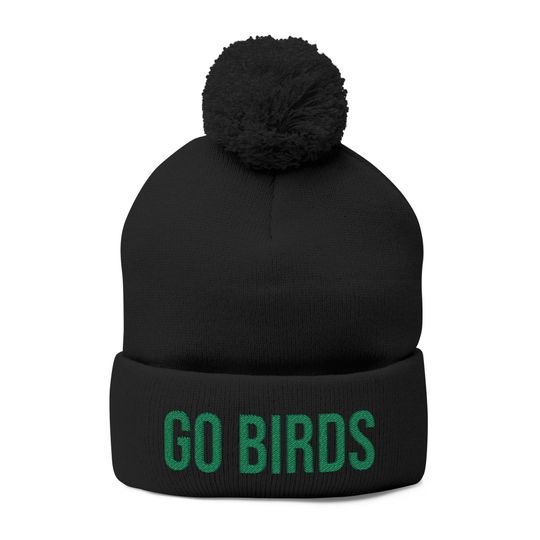 Go Birds Embroidered Beanie: Philadelphia Football Fan Knit Cap