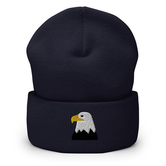 Eagle beanie, embroidered unisex Cuffed Beanie, eagle hat, eagle gifts for eagle lovers.