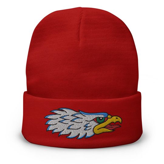 Eagle Traditional Tattoo Beanie, Tattoo Inspired Clothing, Embroidered Beanie, Snake Beanie