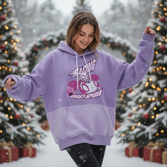 Ghost-Spider Racing All Over Print Hoodie, Marvel Spider-Man 3D Hoodie