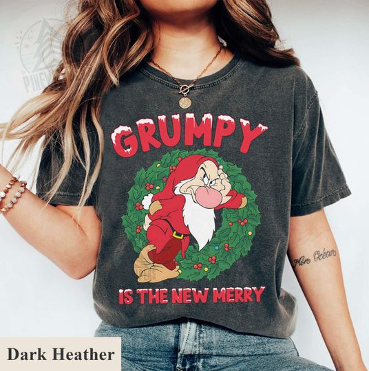 Discover Disney Grumpy Snow White Seven Dwarfs Christmas T-Shirt for Holiday Dress