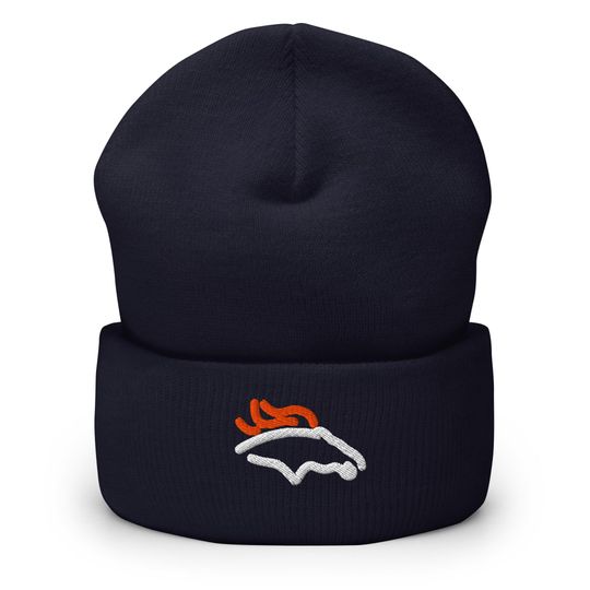Denver Minimalist Design Embroidered Cuffed Beanie American Football Hat