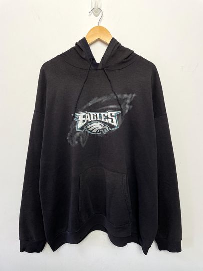 Discover Vintage 1990s Philadelphia Eagles football Football Pullover Hoodie Sweatshirt (size adult XXL)