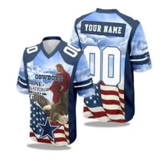 Discover Cow@boys One Nation Under God American 2025 Football Jersey