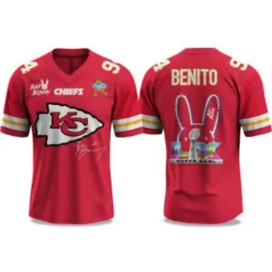 Discover Ch!efs B@d Bunny Bowl LX 2025 2026 Jersey, Gift For Fans, Christmas Gift