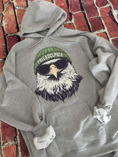 Discover Philadelphia Eagles Hoodie: Hanes Unisex Sweatshirt with Eagle in Beanie