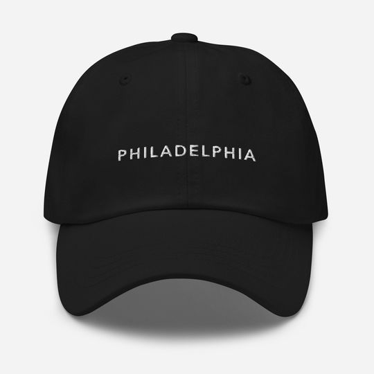 Discover Philadelphia PA Embroidered Baseball Cap | Philadelphia Minimalist Hat with Embroidery Design