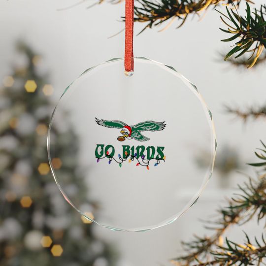 Discover Eagles Christmas Ornament, Philly Sports Crystal Glass Tree Decoration
