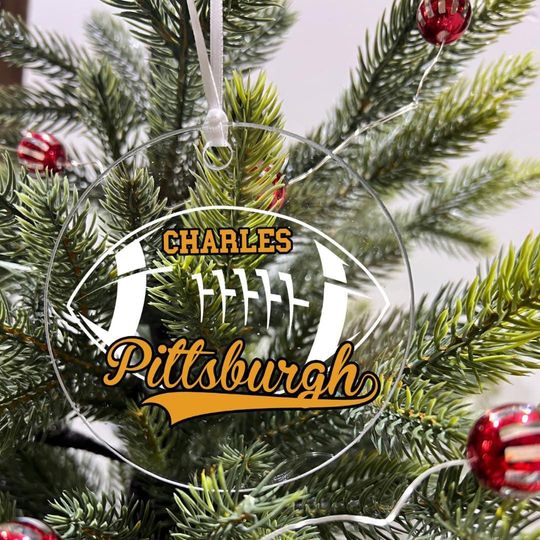 Personalized Ornament Football Sport Team Fan Xmas Keepsake 3.5" Acrylic Festive Holiday Christmas Tree Hanging Decoration Gift Philadelphia