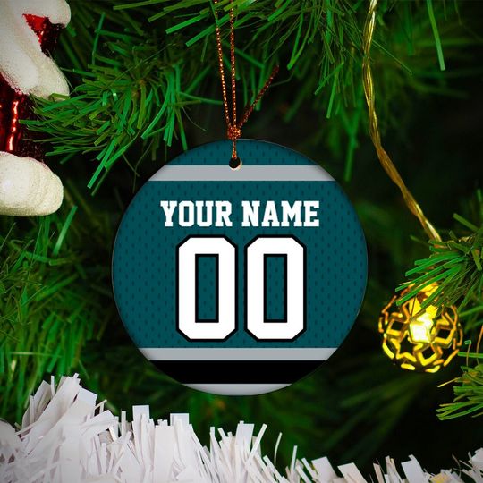 Discover Personalized Philadelphia football ceramic Christmas ornament, unique custom gift for football Philly Eagles sports fans, home decor housewarming