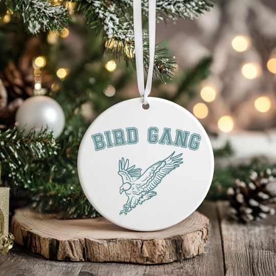 Bird Gang Ornament, Ceramic Ornament, Christmas Tree Decoration, Holiday Gift, 2-Sided Print