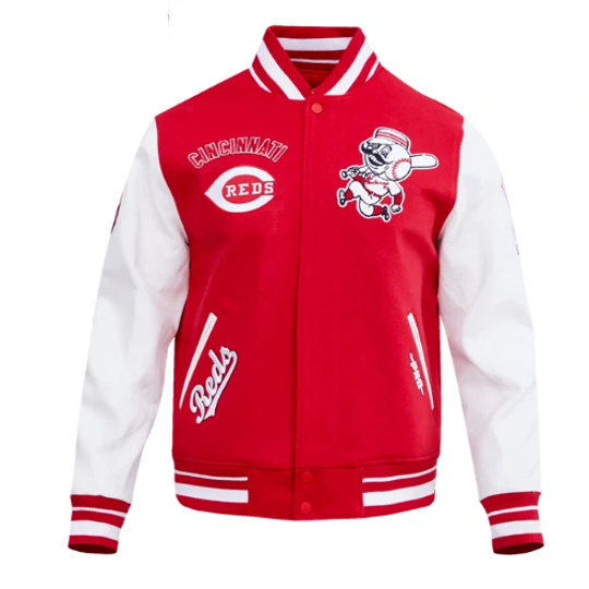 Men's Cincinnati Reds Retro Classic Red/White Varsity Wool Jacket