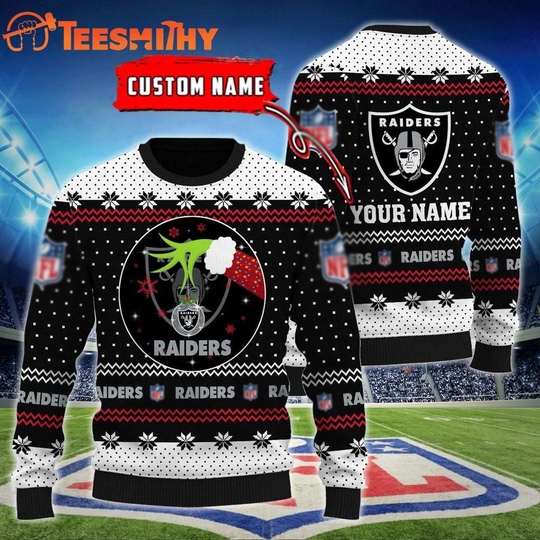 Discover Custom LasVegas Raider football funny character Hands Ugly Christmas Sweater