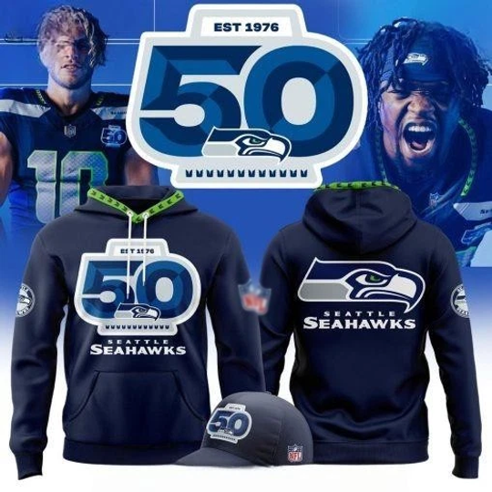 Seahawks 50th Anniversary Football Hoodie 3D Hoodies