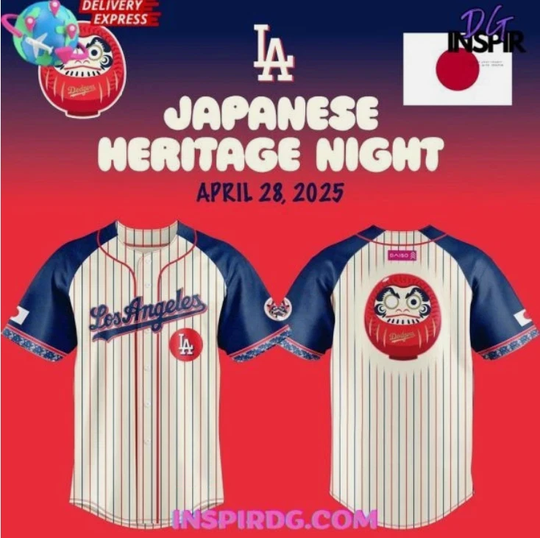 Dodgers Japanese Heritage Night 2025 Baseball Jersey Full Print 3D