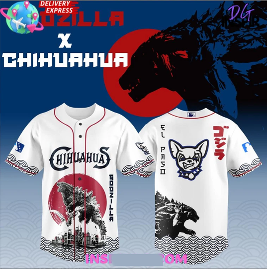 El Paso Chihuahuas x god zilla Night 2025 Baseball Jersey Full Print