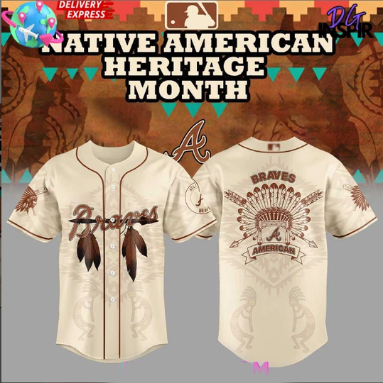 Braves Native American Heritage Month 2025 Baseball Jersey Full Print