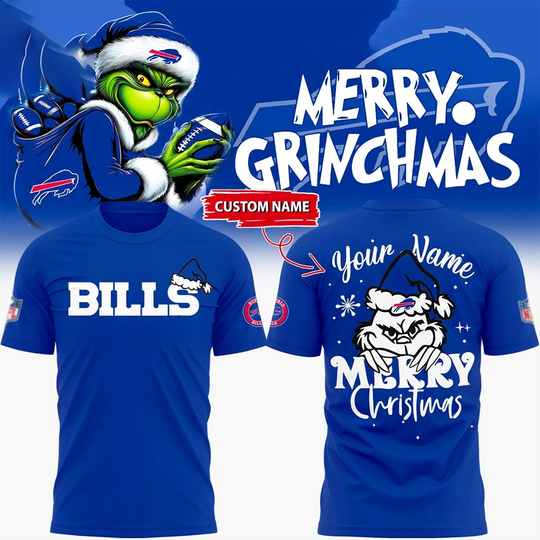 Custom Name Buffalo Bills Funny Character Christmas T-Shirt