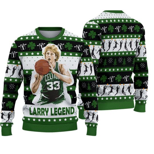 Larry Bird Christmas Ugly Sweater gift Family Funny All size NG3500