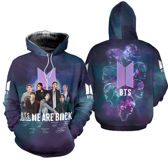 BTS 3D Hoodie We Are Back New Hot Shirt All Size For Fan