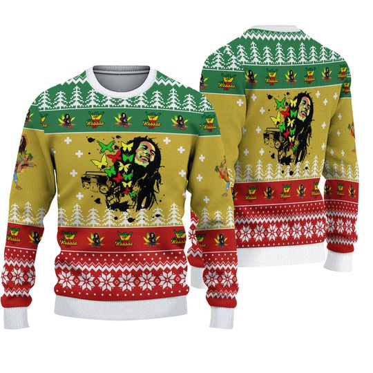 Bob Marley Reggae Chirstmas Ugly Christmas Sweater