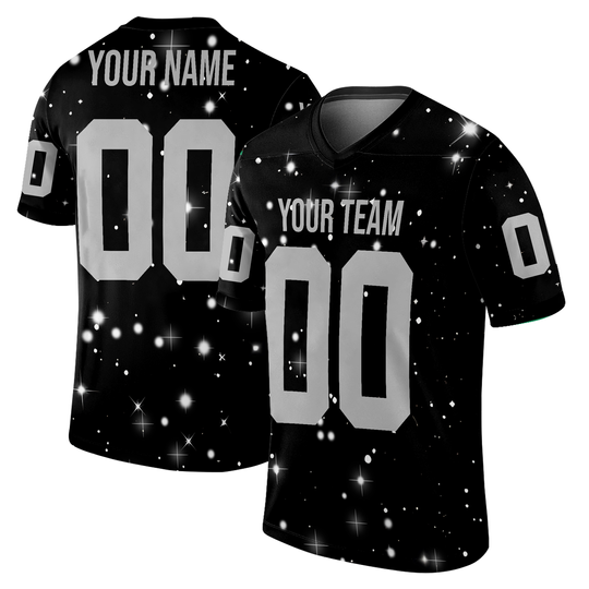 Customized Fraud Glitter Football Jersey Black American Football, Custom Bridesmaid Black Jersey Shirt